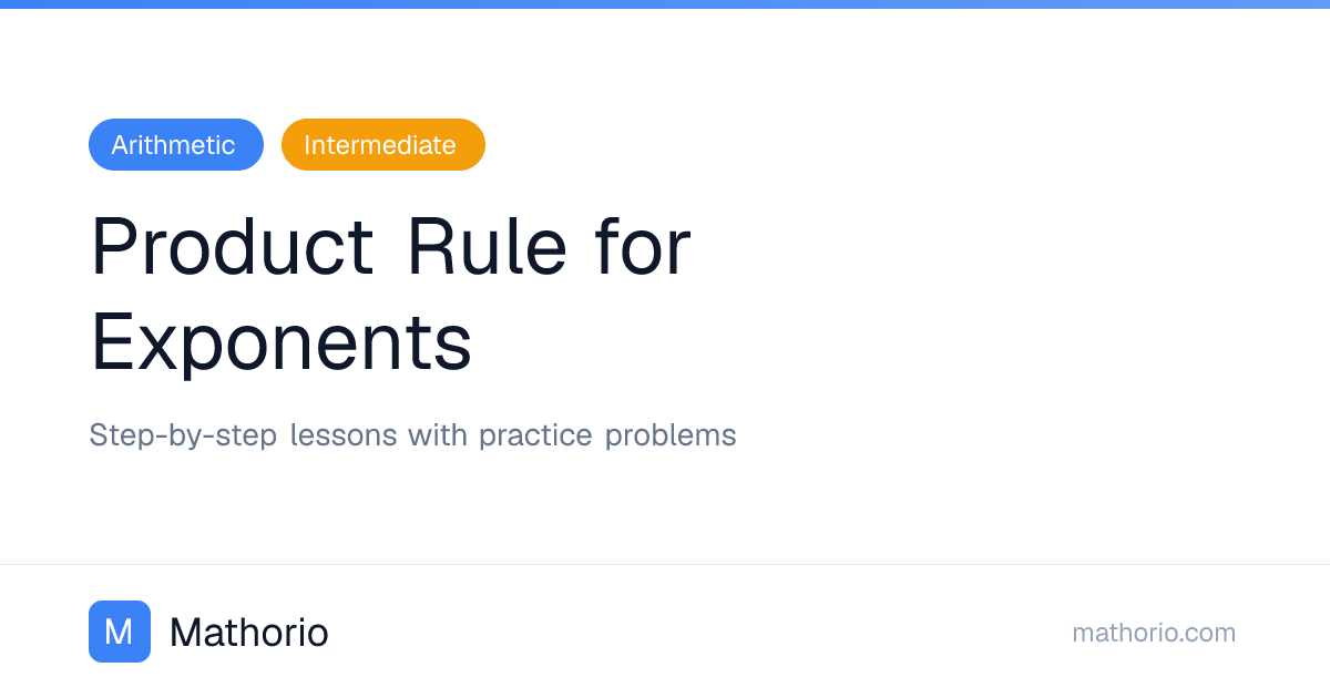 Product Rule for Exponents | Free Math Lesson | Mathorio